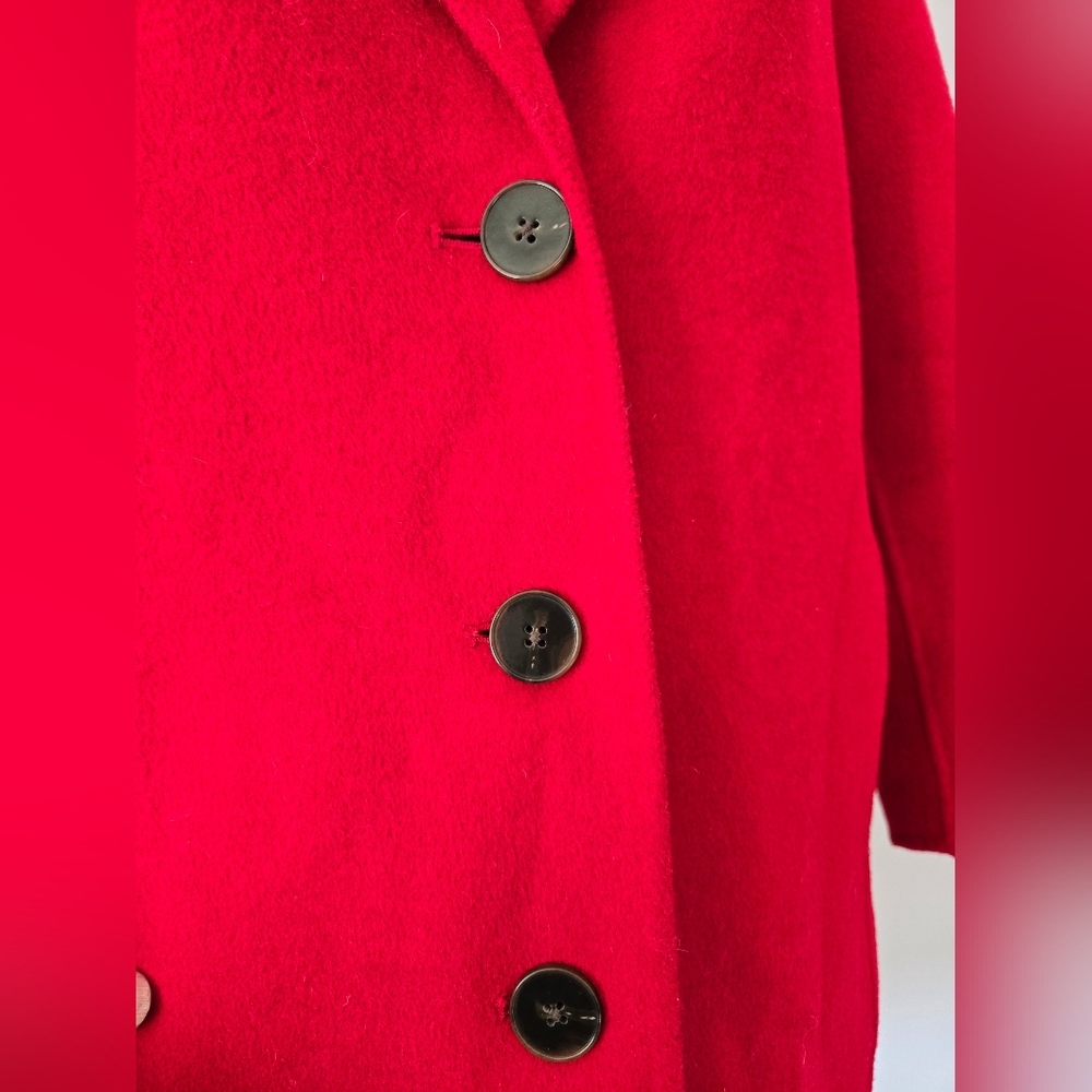 BANANA REPUBLIC Mid Length Lightweight Ultra Red Relaxed Wool Top Coat. Size XS - Picture 4 of 16